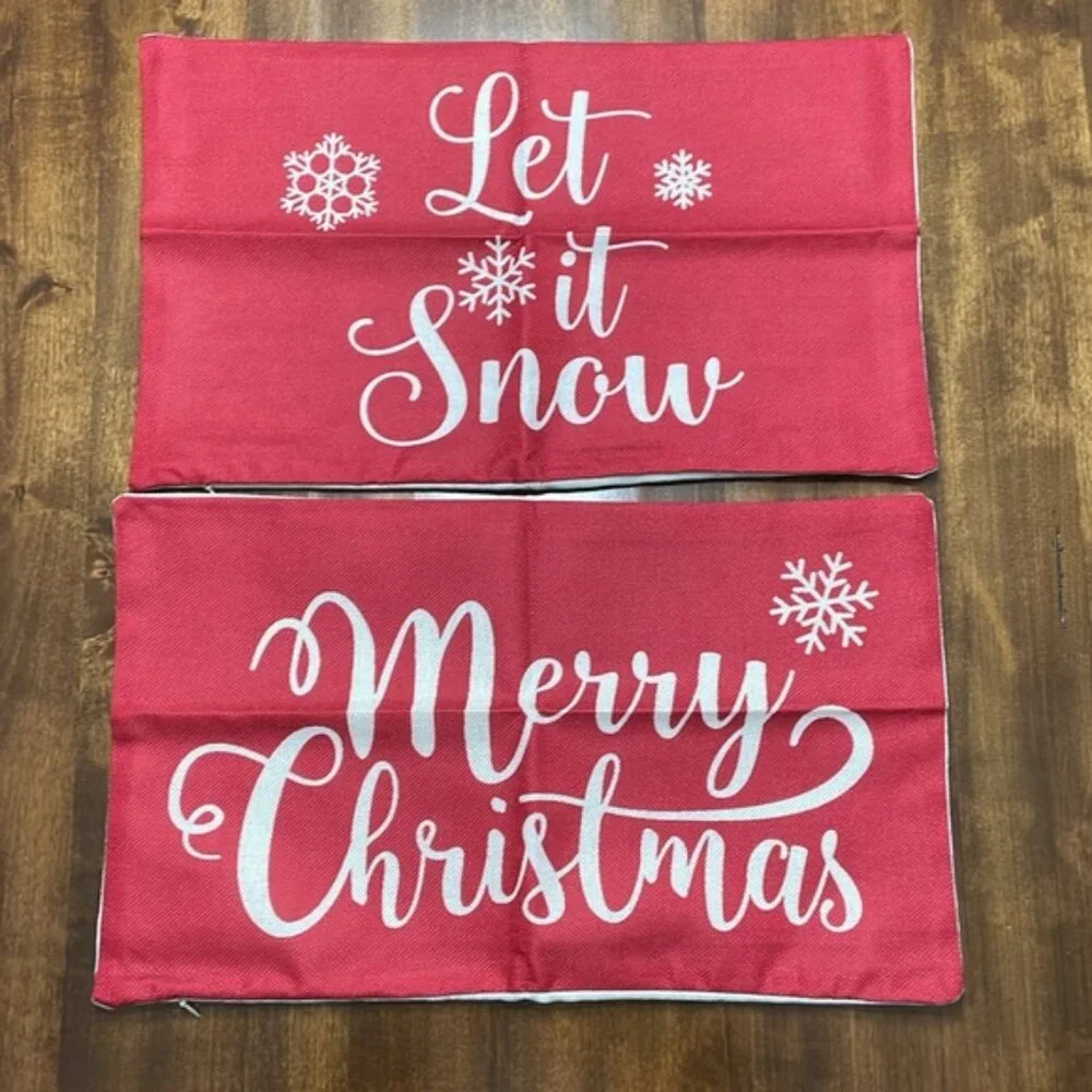 Christmas Holiday Decorative Throw‎ Pillow Covers - Covers Only - 4 Covers - New